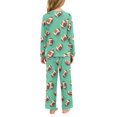 thumbnail image 7 of FORMRS Kids Pajama Set Fleece Long Sleeve Top Relaxed-Fit Pants Lounge Sleepwear, Sizes 3T-11Y, Green American Footballs, 7 of 7