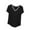 Black, variant on Njagoc3 Womens Solid V-Neck Short Sleeve T-Shirt Summer Thin Casual Slim Fit Breathable Multi-Color