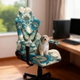 thumbnail image 2 of SCRAWLGOD Butterfly Bohemian Flower Blue Beige 4 PCS Gaming Chair Covers for Cats Breathable Rotating Gaming Chair Protector Computer Chair Seat Slipcovers with Armrest Covers, 2 of 7