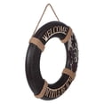 thumbnail image 3 of Mediterranean Vintage Lifebuoy Wall Decor with Hemp Rope Binding for Home Bar Display Brown 12.5 Inches, 3 of 4