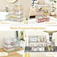 thumbnail image 3 of 3 Pack Stackable Storage Drawers Clear Acrylic Organizer Makeup Bathroom Organizer and Storage for Beauty Supplies,Ideal for Vanity, Cabinet,Bathroom,Pantry Organization, 3 of 8