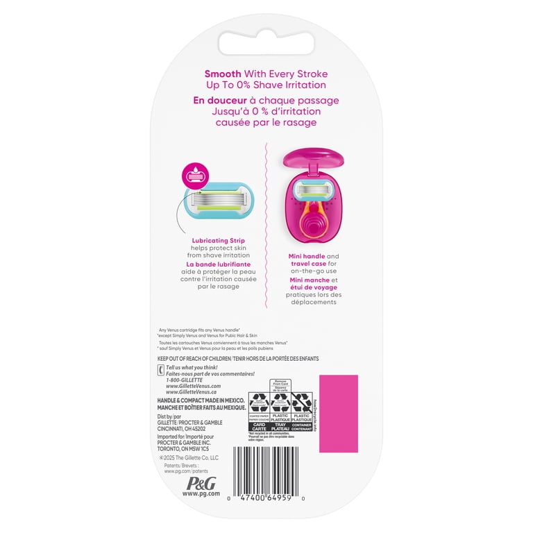 Gillette Venus Snap Cosmo Pink, Extra Smooth Women's On-the-Go