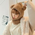 thumbnail image 5 of Women Plush Cute Winter Hats Bear Ear Hat Earflap Earmuff Beanies Caps KHAKI, 5 of 8