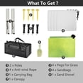 thumbnail image 5 of Portable Beach Tent Sun Shelter With Ground Pegs Water And Wind Resistant Sun Shade Canopy Angle Adjustable Light Green Yellow Watercolor, 5 of 7