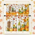 thumbnail image 5 of Fall Kitchen Window Curtains and Valances Set 36 Inch, Farmhouse Gnome Pumpkins Leaves Rustic Short Tier Curtain for Cafe Living Room Bathroom, Autumn 3 Pieces Set Kitchen Decor, 5 of 6