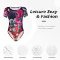thumbnail image 4 of Rocae Trolls Ensemble pour une Pièce Col Rond Manches Courtes Justaucorps pour Femmes Combinaison Basique Décontractée T-Shirts-Grand, 4 of 7
