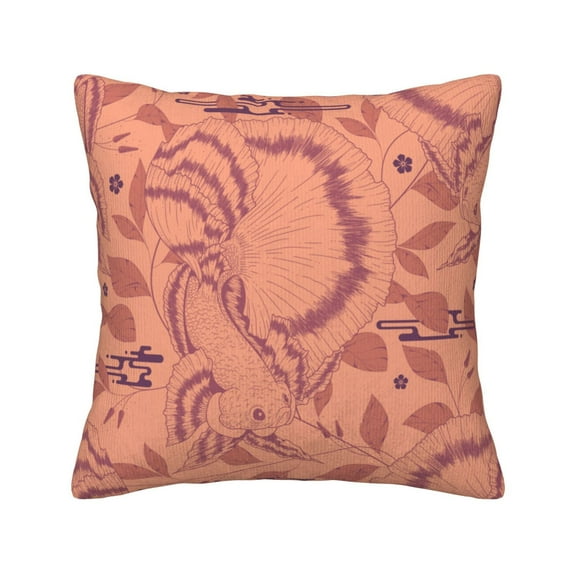 Square Throw Pillow Covers with Core, Cute Goldfish Print Pillows for Sofa Beds, 20"x20"