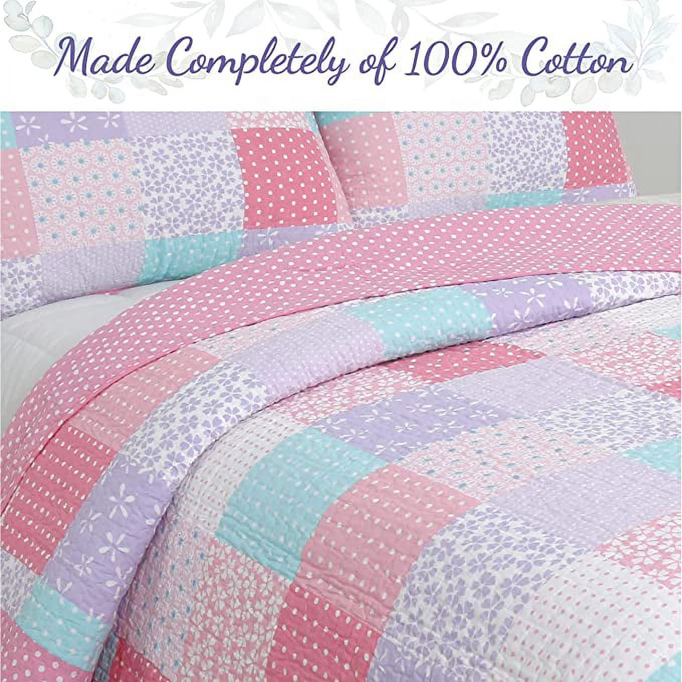 Cozy Line Home Fashions Lola Pink 2-Pieces Orchid Floral Quilt Bedding Sets, Twin