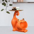 thumbnail image 1 of Lucky Cat Estatua Joyería Baratija Bandeja Novedad Ornamento Decorativo Artesanía Organizador de escritorio Caja de almacenamiento para Oficina Sala Naranja Macarena Titular de la llave de la estatua, 1 of 8