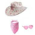 thumbnail image 2 of Women's Cowboy Hat Set with Bandana and Heart Glasses - Cowgirl Costume Hat for Teen Girls Party Dress Up, 2 of 3