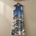 thumbnail image 5 of Xoenoiee Mountain Pine Tree Sunset Print Summer Dresses for Women 2026, Vacation Outfits Casual Sleeveless Sundress Resort Wear, Cotton Linen Lightweight Maxi Dress with Pockets, 4XL, 5 of 7
