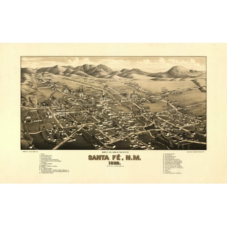 Canvas Santa Fe >> Vintage Map Of Santa Fe New Mexico 1882 Santa Fe County Canvas Art 24 X 36 Canvas Santa Fe >> Vintage Map Of Santa Fe New Mexico 1882 Santa Fe County Canvas Art 24 X 36