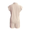 thumbnail image 4 of Arlun Linen Sets for Women 2 Piece Summer Outfits Sleeveless Button up V-Neck Tank Top and Wide Leg Shorts with Pockets Loose Fit Lightweight Breathable Vacation Matching Sets Light Pink L, 4 of 5