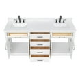 thumbnail image 6 of ARIEL Hepburn 72 Inch Double Rectangle Sink Bathroom Vanity With Carrara White Quartz Countertop 1.5 Edge In White, 6 of 7