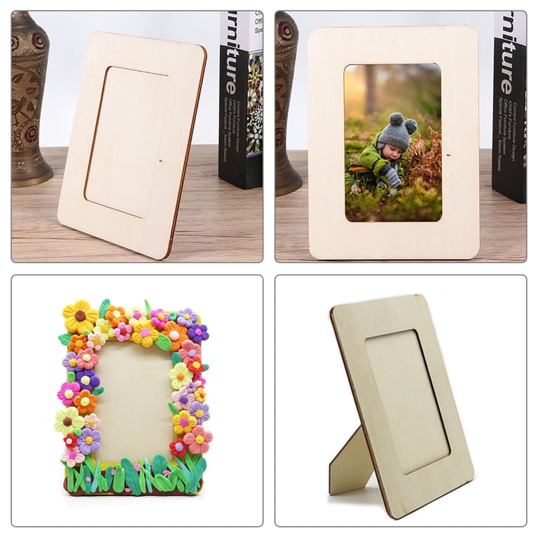 VOKOY 15-Pack Unfinished Wooden Picture Frames For 4x6 Photos - DIY Craft Frames