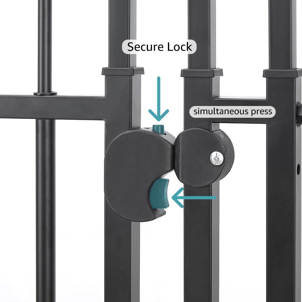 Unipaws Extra Tall Cat Gate, Adjustable 47’’-87’’ Height, Fits 27.5’’-32’’ Wide Openings, Dog Gate for Doorways Stairs, No Drilling Pet Safety Barrier Indoor Use, Metal Fence for Dogs Cats