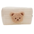thumbnail image 2 of Estuche para lápices de costura con esponja de franela con oso bordado, bolsa de almacenamiento de papelería para bebés y jardín de infantes, bolsa de cosméticos, 2 of 6
