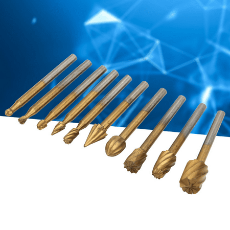 

10Pcs Rotary Burr Set High-speed Steel Rotary Burr for Woodworking Drilling Engraving Polishing