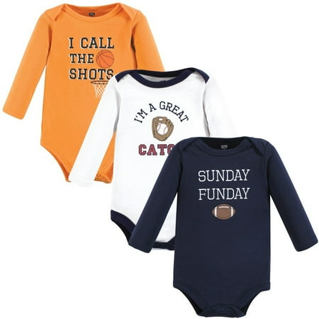 

Hudson Baby Cotton Long-Sleeve Bodysuits Fall Winter Sports 6-9 Months