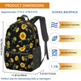 thumbnail image 3 of Sunflower Black Pattern 17" Waterproof Oxford School Backpacks for Teens, S-Shape Padded Straps, for School, Travel, Hiking, Camping, 3 of 5