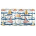 thumbnail image 7 of Yayeee Kitchen Curtains Tier Set of 2 Light Filtering 57"x24" Over Sink Window Panels, White Hand Drawn Sailboats, 7 of 7