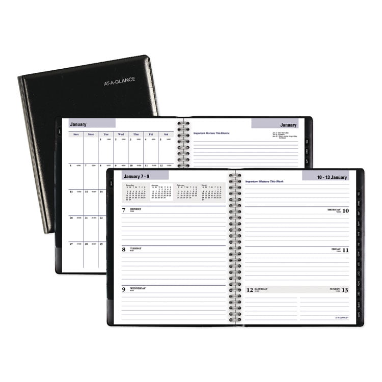 DAYMINDER EXECUTIVE WEEKLY/MONTHLY PLANNER, 8 3/4 X 6 7/8, BLACK, 2019