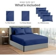 thumbnail image 3 of CGK Linens 6-Piece Extra Deep Pocket Sheet Set With Extra Matching Pillowcases - Full Size Bed Sheets Fits 18"-24" Mattresses, Navy Blue, 3 of 7