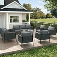 thumbnail image 2 of LayinSun 7 Piece Outdoor Furniture Set with Coffee Table, Modern Rope Woven Patio Conversation Sofa Set with Olefin Braid and Deep Seating, 2 of 9