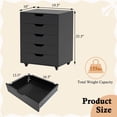 thumbnail image 3 of Costway 5 Drawer Chest Storage Dresser Floor Cabinet Organizer with Wheels Black, 3 of 11