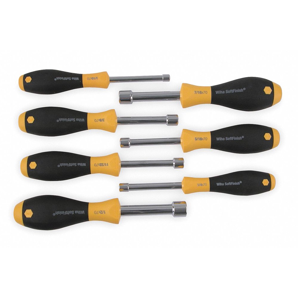 Wiha Tools Nut Driver Set,SAE,Hollow,7 pcs.