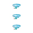 thumbnail image 1 of relayinert Collier Ras du Cou à Rayures Réfléchissantes pour Petits Animaux Accessoires de Remplacement pour Airtag Bleu 3ensemble, 1 of 6