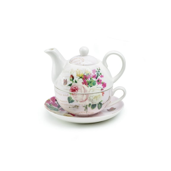 Grace Teaware Liz's Rose Garden Fine Porcelain Tea For One Set Stechcol Gracie China