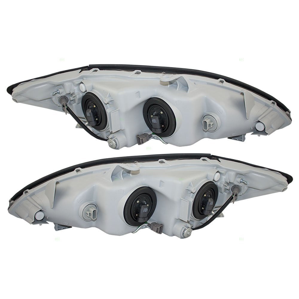 Driver and Passenger Headlights Headlamps with Black Trim Replacement for Toyota 81150-06190 81110-06190