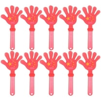 WRITWAA 10Pcs Noise Maker Party Favor Red Plastic Hand Shape Noisemakers for Kids