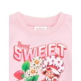 thumbnail image 3 of Strawberry Shortcake Fleece Pullover Sweatshirt with Faux Fur Sleeves Toddler to Big Kid, 3 of 5