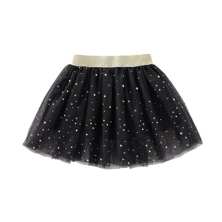 

BELLZELY Toddler Girl Clothes Clearance Toddler Girls Cute Party Dance Solid Color Net Yarn Sequins Stars Tulle