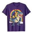 thumbnail image 2 of German Shepherd Riding Dinosaur T Rex Tshirt for Men Rainbow T-Shirt Cotton Design Tops T Shirt Faddish Mens T Shirts, 2 of 5