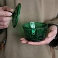 thumbnail image 3 of HAHDAXIA Phalaenopsis Embossed Glass Candy Jar, Stained Glass Food Jar with Lid, 3 of 7