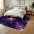 thumbnail image 3 of ODIKA 6'x9' Washable Area Rug Easy Care, Non-Shedding, Galaxy Watercolor Nebula Dreamy Cosmic Constellation Purple Starry Refined for Queen Size Bedroom Under Bed Master Suite, 3 of 7