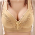 thumbnail image 3 of Gymayou Full Figure Thin Wireless Anti Sag Bra For Women Non Steel Ring Bust Shaper Bra Comfort Lift Support Bra Khaki B, 3 of 3