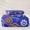 thumbnail image 5 of jejeloiu Bold Floral Quilt King For Men Women,Bohemian Pattern King Coverlet Set,Blue Orange,3 Pieces, 5 of 7