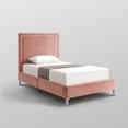 thumbnail image 6 of Inspired Home Raffaele Velvet Platform Bedframe Full Size Nailhead Trim, Blush, 6 of 9