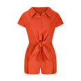 thumbnail image 4 of Birdeem 2Pc Fashion Woman Solid Short Sleeve Cardigan Blouse Tops +Loose Pockets Pants Short Sets, 4 of 12