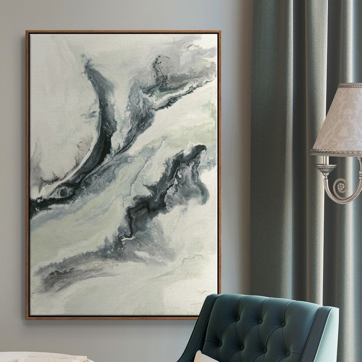 Untitled Framed Premium Gallery Wrapped Canvas - Ready to Hang - 27 x 41 - Walnut Floating Frame