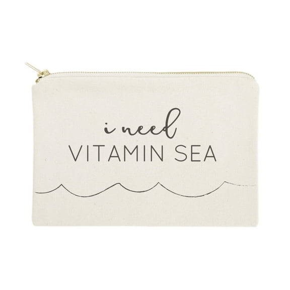 I Need Vitamin Sea Cotton Canvas Cosmetic Bag