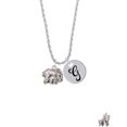 thumbnail image 2 of Delight Jewelry Silvertone Loved Elephant with Baby Silvertone Script Initial Disc - G - Charm Necklace, 20"+3", 2 of 4