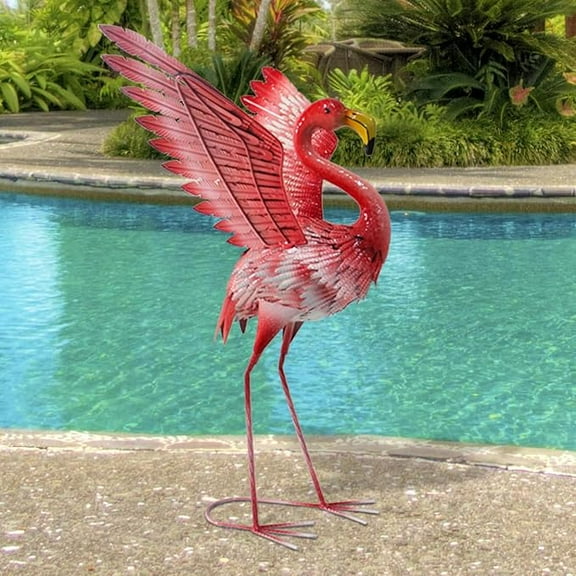 24 Inch Flamingo Statue for Garden Decor, Standing Flamingo Decoration Outdoor Sculpture, Pink Flamingos for Yard, Pond, Lawn, and Patio Decor, 1PC