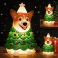 thumbnail image 6 of Clearance! Light Up Christmas Tree Corgi with Star Hat, Waterproof Glowing Blow Mold Puppy Figurine for Desk Yard Decor, Christmas Decor, Home Gift, 6 of 8