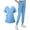 Sky Blue, variant on Minjewel Women's V-Neck Zipper Short Sleeve Scrubs for Women Set with Pockets, Easy Wear & Comfortable Scrub Set for Healthcare Professionals,Army Green L