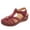 Red, variant on Summer Women's New Large Size Flower Rhinestone Bowhead Hollowed-out Paste Buckle Casual Beach Sandals Summer Sandals for Women Red 38